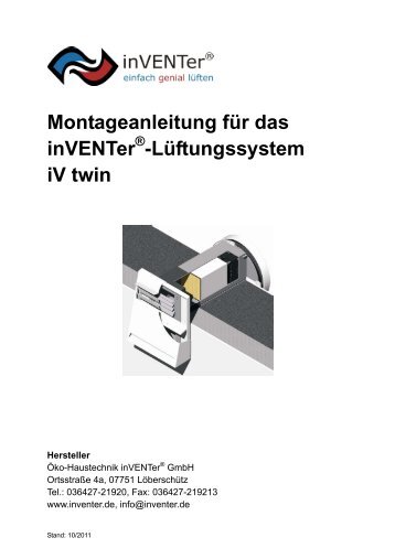 Montageanleitung für das inVENTer -Lüftungssystem iV twin