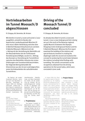 Vortriebsarbeiten im Tunnel Moosach/D abgeschlossen ... - Bauverlag