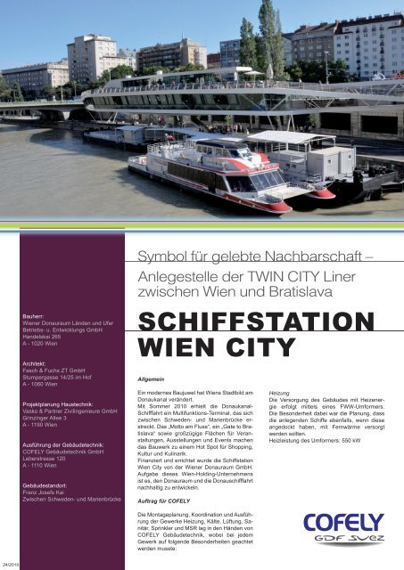 SCHIFFSTATION WIEN CITY - COFELY Gebäudetechnik GmbH