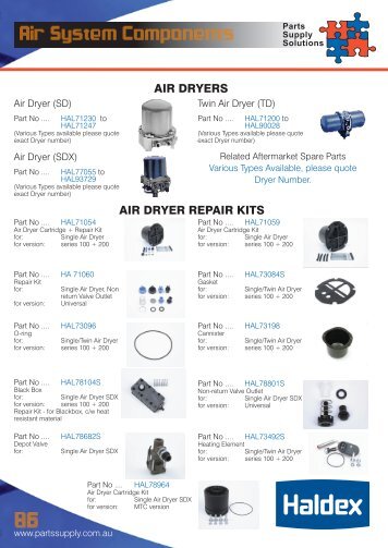 Air Dryer - Parts Supply Solutions