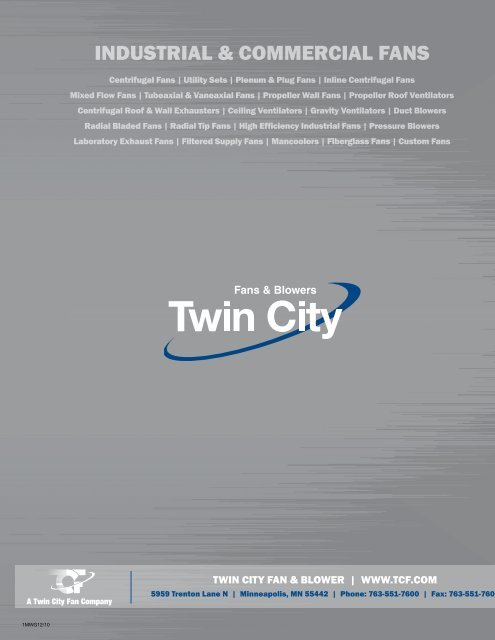 Turbo Pressure Blowers - Catalog 1250 - Twin City Fan & Blower