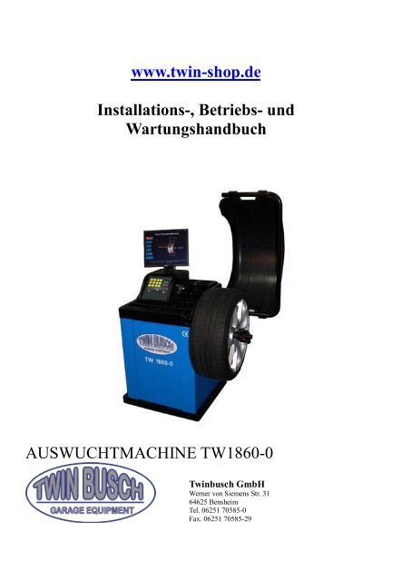 Reifenwuchtmaschine - Twin Busch GmbH