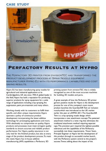 Perfactory Results at Hypro - envisionTEC