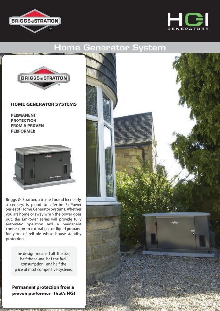 Home Generator System - HGI Generators