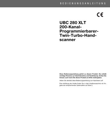UBC 280 XLT 200-Kanal- Programmierbarer- Twin-Turbo ... - Thiecom