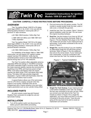 Model 1006 EX Instructions - Daytona Twin Tec