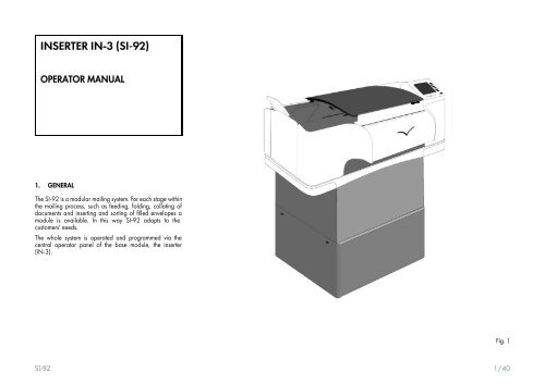 M9000 Si 92 Inserter Module Neopost