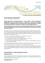 Levelling and Loudness - in radio and television ... - EBU Technical