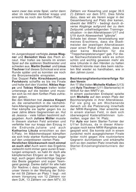 Vereinszeitung - WMTV - Solingen