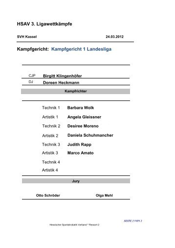 Kampfgericht 1 Landesliga - Hessischer Sportakrobatik Verband