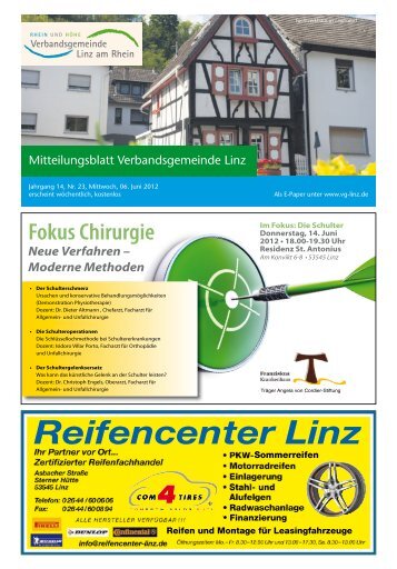 Ausgabe Nr. 23 vom 06.06.2012 - Verbandsgemeinde Linz am Rhein