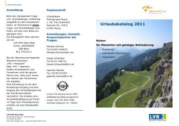 Urlaubskatalog 2011 - LVR-HPH-Netz West