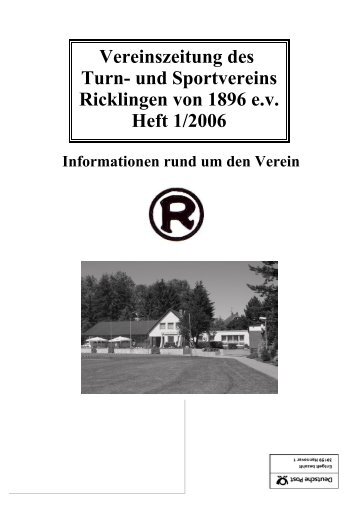 Jahreshauptversammlung 2006 des Tus Ricklingen von 1896 eV