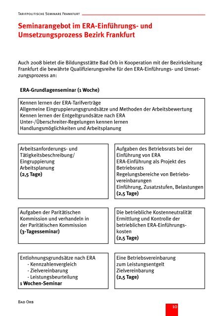 BR-Specials 2008 Bildung und Beratung Lohr - Bad Orb - IG Metall