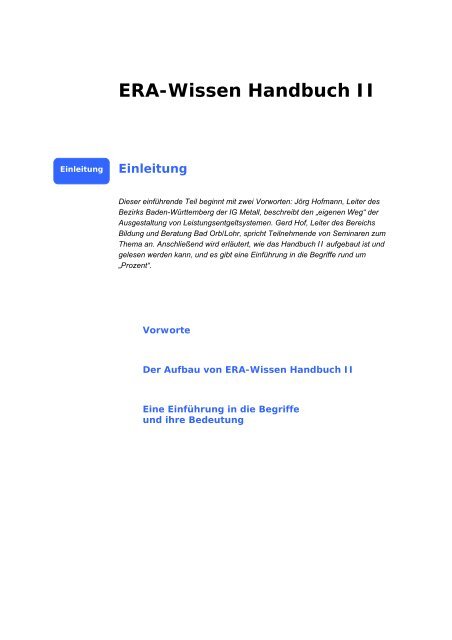 ERA-Wissen Handbuch II - IG Metall
