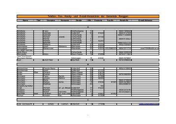 Telefon-, Fax-, Handy - Gemeinde Ranggen