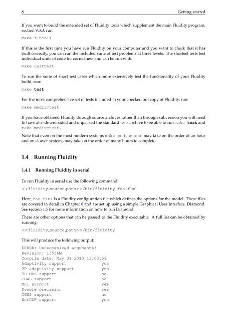 Chapter 8 Configuring Fluidity - The Applied Modelling and ...