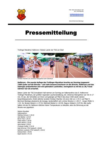 18.05.09 Trollinger Marathon Heilbronn - Sieben TSGler am