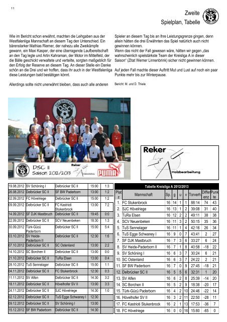 DSC Aktuell Nr.: 0155 / Ausgabe: 02.12.2012 - Delbrücker SC