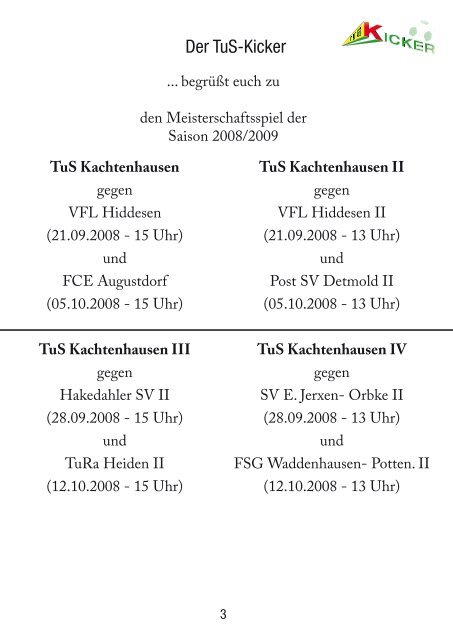 TuS Kachtenhausen II - TuS Kachtenhausen Kicker