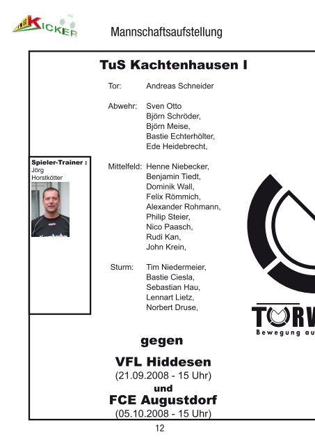 TuS Kachtenhausen II - TuS Kachtenhausen Kicker