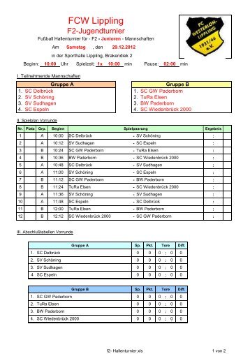 f2- Hallenturnier - Delbrücker SC