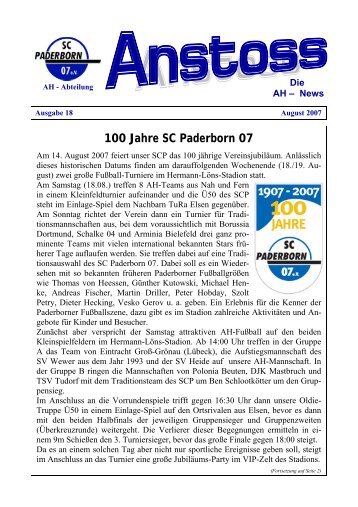 100 Jahre SC Paderborn 07 - SC Paderborn 07 AH-Abteilung