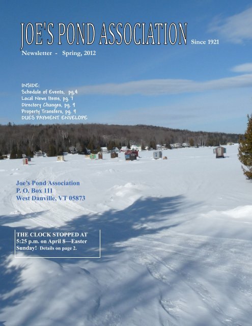 Newsletter, New - Joe's Pond Association