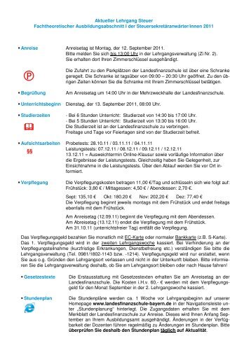 FTA 61-I Merkblatt Anreise Steuer UNIFA - Finanzamt - Bayern