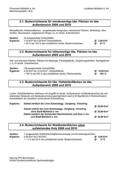 Richtwerte 2009 und 2010 FA MÜ - Finanzämter in Bayern