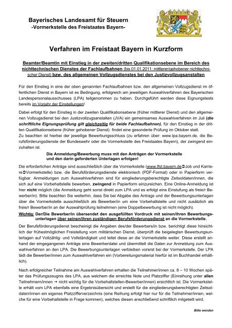 Verfahren Im Freistaat Bayern In Kurzform Finanzamt Bayern
