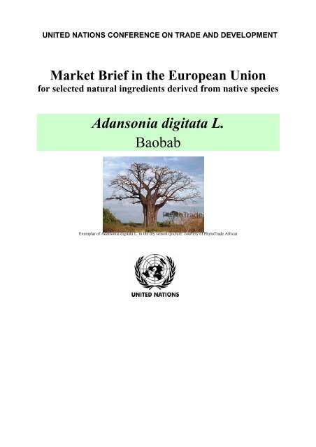 Adansonia digitata L. Baobab - The Biotrade Initiative