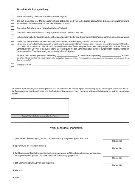 Wie Bekomme Ich Eine Bescheinigung Für Den Lohnsteuerabzug Grund für