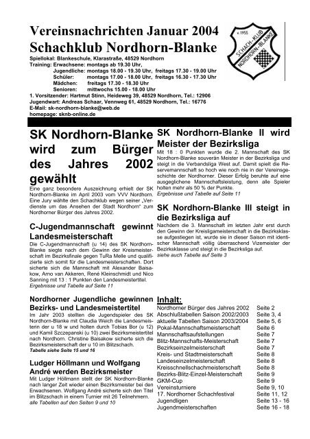 Chronik 2004 - Schachklub Nordhorn-Blanke von 1955 e.V.