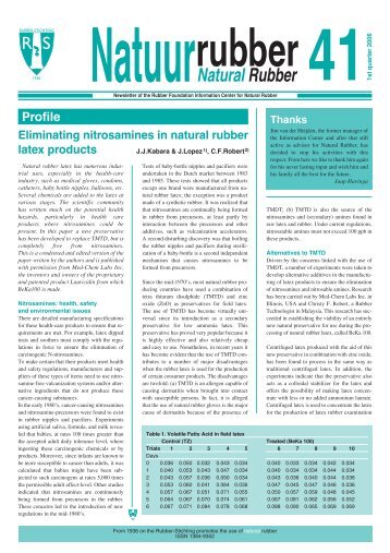 411st quarter 2006 Profile Eliminating nitrosamines in natural rubber ...