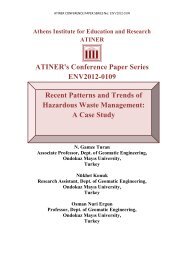 ATINER's Conference Paper Series ENV2012-0109 Recent Patterns ...