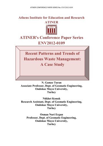 ATINER's Conference Paper Series ENV2012-0109 Recent Patterns ...