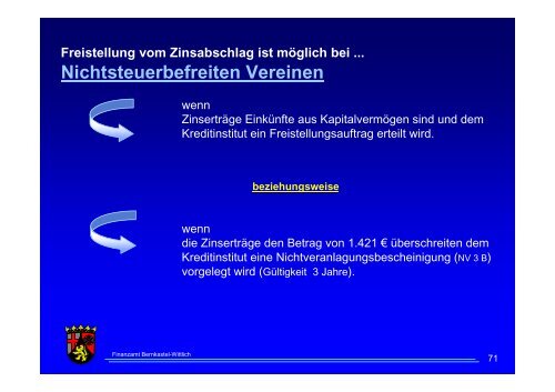 Besteuerung der gemeinnützigen Vereine - Das Finanzamt Wittlich