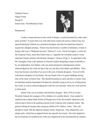 Julianna Chaves Nilgun Turan Design II Eileen Gray: The Bibendum ...