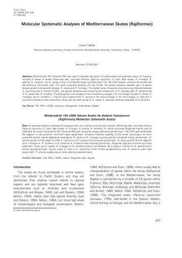 Molecular Systematic Analyses of ... - Scientific Journals