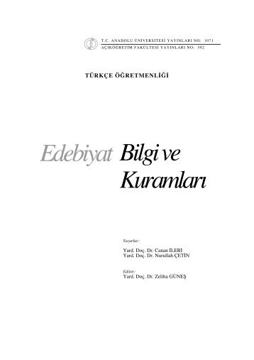 Bilgi ve Kuramları Edebiyat - Anadolu Üniversitesi