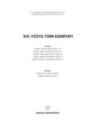 xvı. yüzyıl türk edebiyatı - Anadolu Üniversitesi