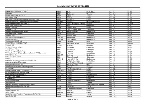 Download Ausstellerliste - FRUIT LOGISTICA Virtual Market Place