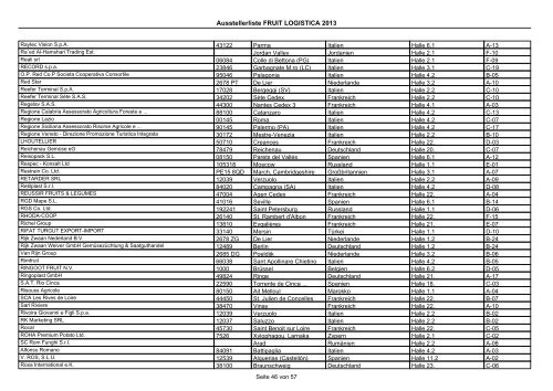 Download Ausstellerliste - FRUIT LOGISTICA Virtual Market Place