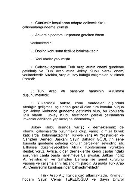 TÜRK AT IRKLARI - Anadolu Atçılığını Geliştirme Komitesi