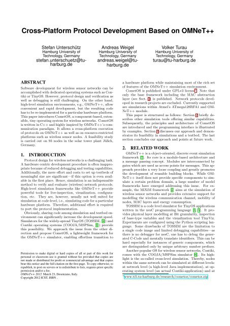 Cross-Platform Protocol Development Based on OMNeT++