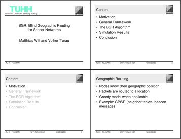 BGR: Blind Geographic Routing for Sensor Networks ... - TUHH