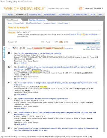 Web of Knowledge [v.5.5] - Web of Science Results
