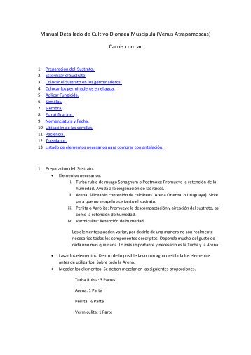 Manual Detallado de Cultivo Dionaea Muscipula (Venus ... - Carnis