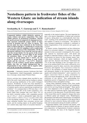 Nestedness pattern in freshwater fishes of the Western Ghats: an ...